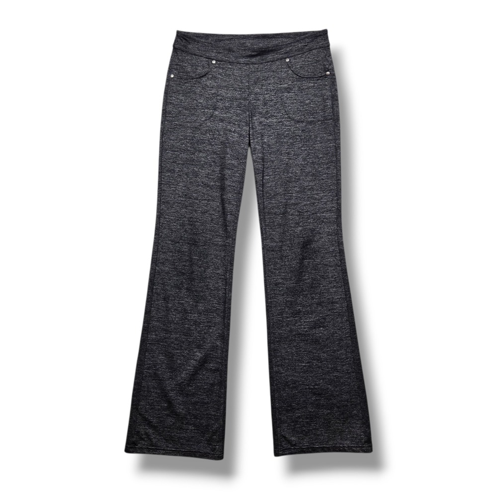 Athleta Bettona Classic Yoga Flare Pants Womens Medium Tall Heathered Black